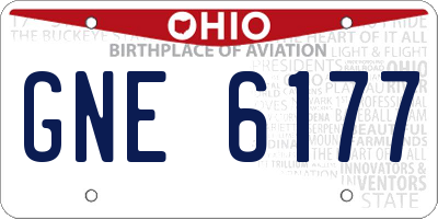 OH license plate GNE6177