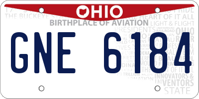 OH license plate GNE6184