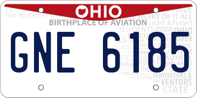 OH license plate GNE6185
