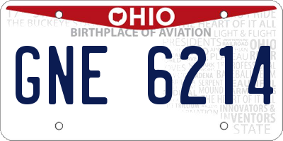 OH license plate GNE6214