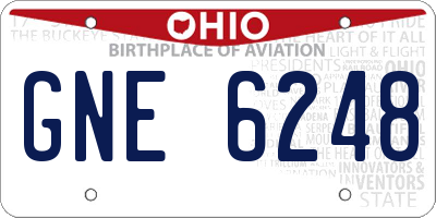 OH license plate GNE6248