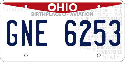 OH license plate GNE6253