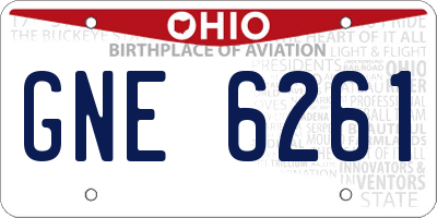 OH license plate GNE6261