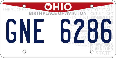 OH license plate GNE6286