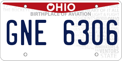 OH license plate GNE6306