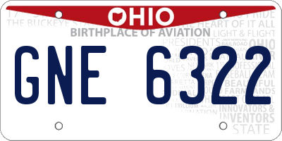 OH license plate GNE6322
