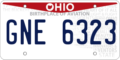 OH license plate GNE6323