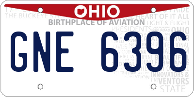 OH license plate GNE6396