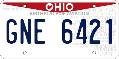 OH license plate GNE6421