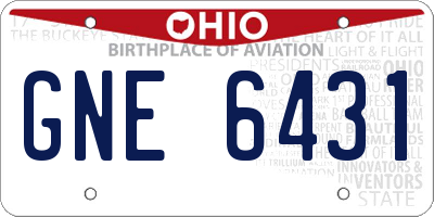 OH license plate GNE6431
