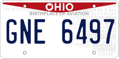 OH license plate GNE6497