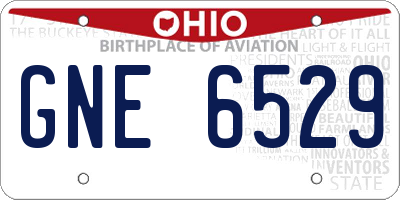 OH license plate GNE6529