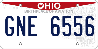 OH license plate GNE6556