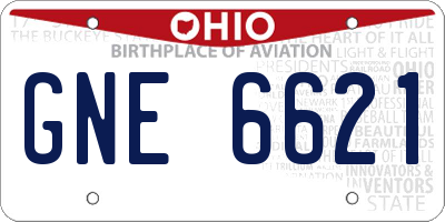 OH license plate GNE6621