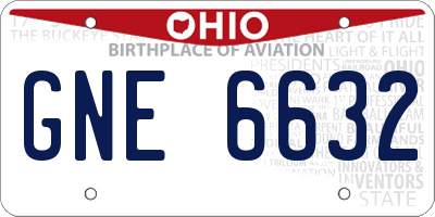 OH license plate GNE6632