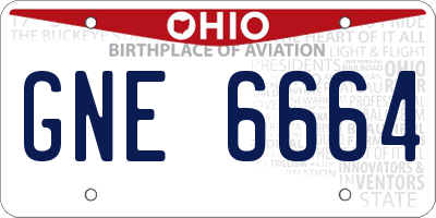 OH license plate GNE6664