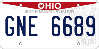 OH license plate GNE6689