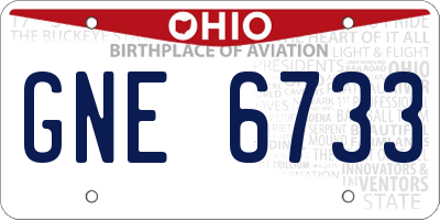 OH license plate GNE6733