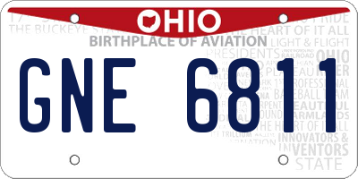 OH license plate GNE6811