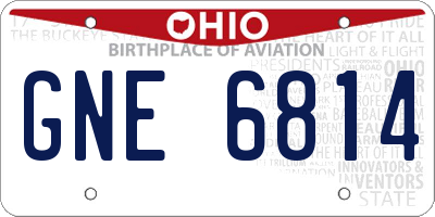 OH license plate GNE6814