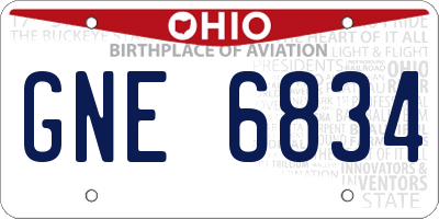 OH license plate GNE6834