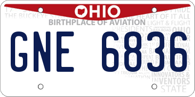 OH license plate GNE6836