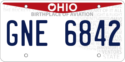 OH license plate GNE6842