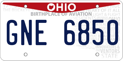 OH license plate GNE6850