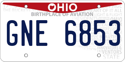 OH license plate GNE6853