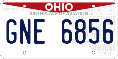 OH license plate GNE6856