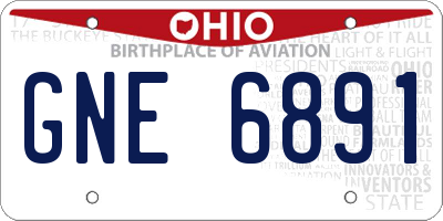 OH license plate GNE6891
