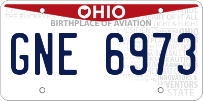 OH license plate GNE6973
