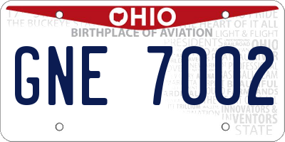 OH license plate GNE7002