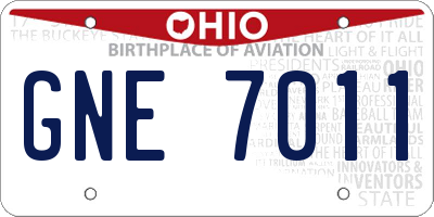 OH license plate GNE7011