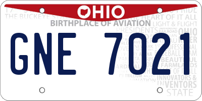 OH license plate GNE7021