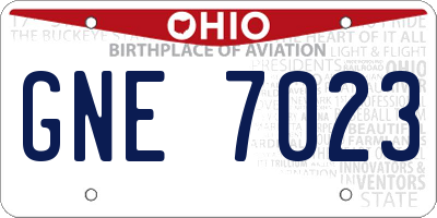 OH license plate GNE7023