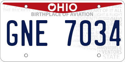 OH license plate GNE7034