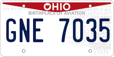 OH license plate GNE7035