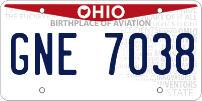 OH license plate GNE7038