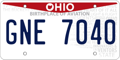 OH license plate GNE7040