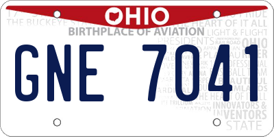 OH license plate GNE7041