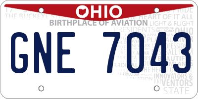 OH license plate GNE7043