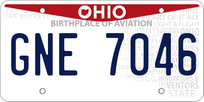 OH license plate GNE7046