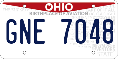 OH license plate GNE7048