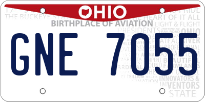OH license plate GNE7055