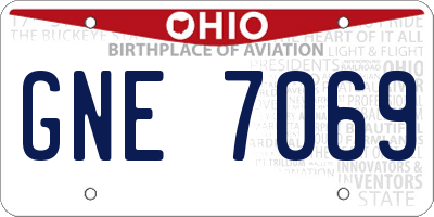 OH license plate GNE7069