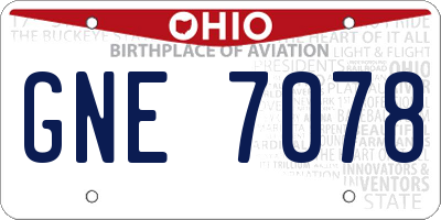 OH license plate GNE7078