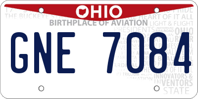OH license plate GNE7084