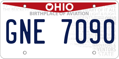 OH license plate GNE7090