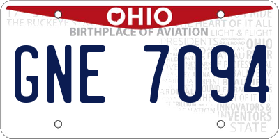OH license plate GNE7094